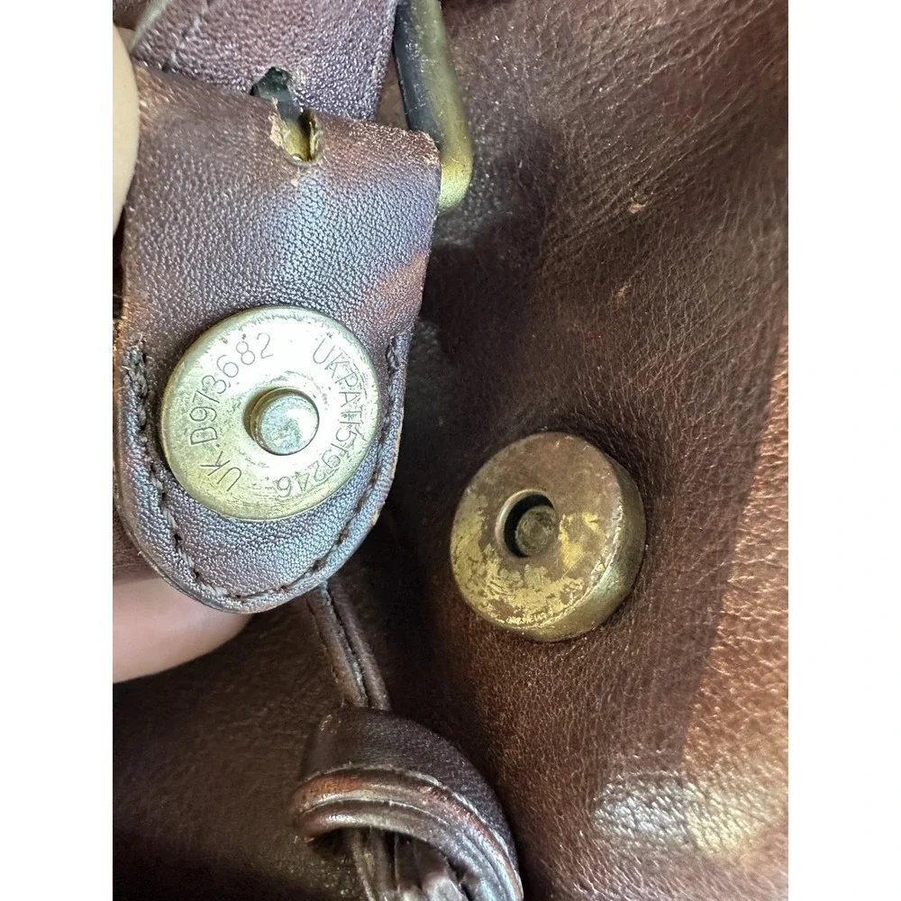 Bosca Essentials Brown Leather Backpack Rucksack Travel Bag Vintage Style